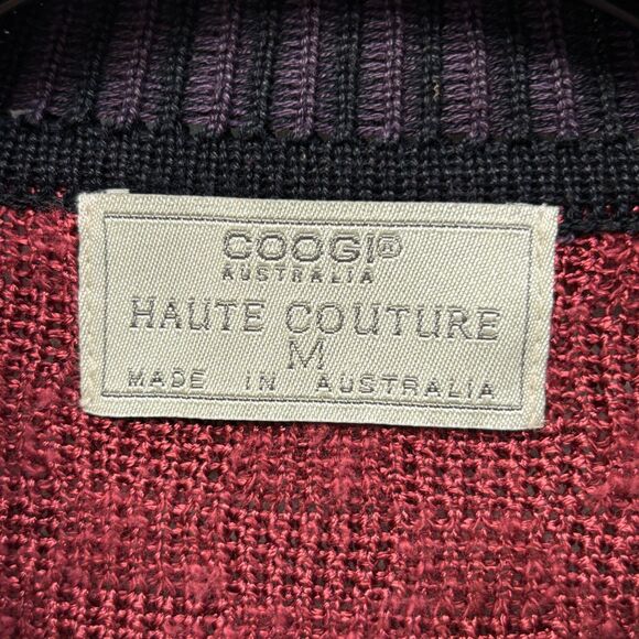 Coogi Australia Women Cardigan Sweater Cable 3D Knit Size Medium Artsy D011 -11 - Picture 16 of 16